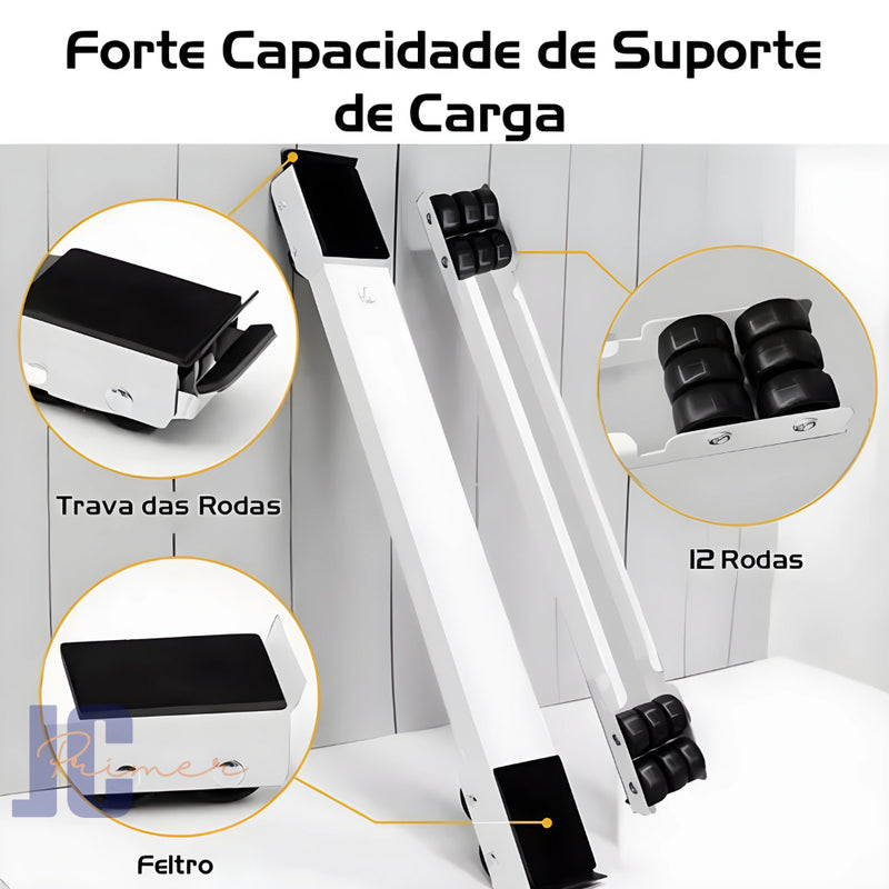 Base de Apoio com rodinhas Regulável Lavadora, Fogão, Geladeira