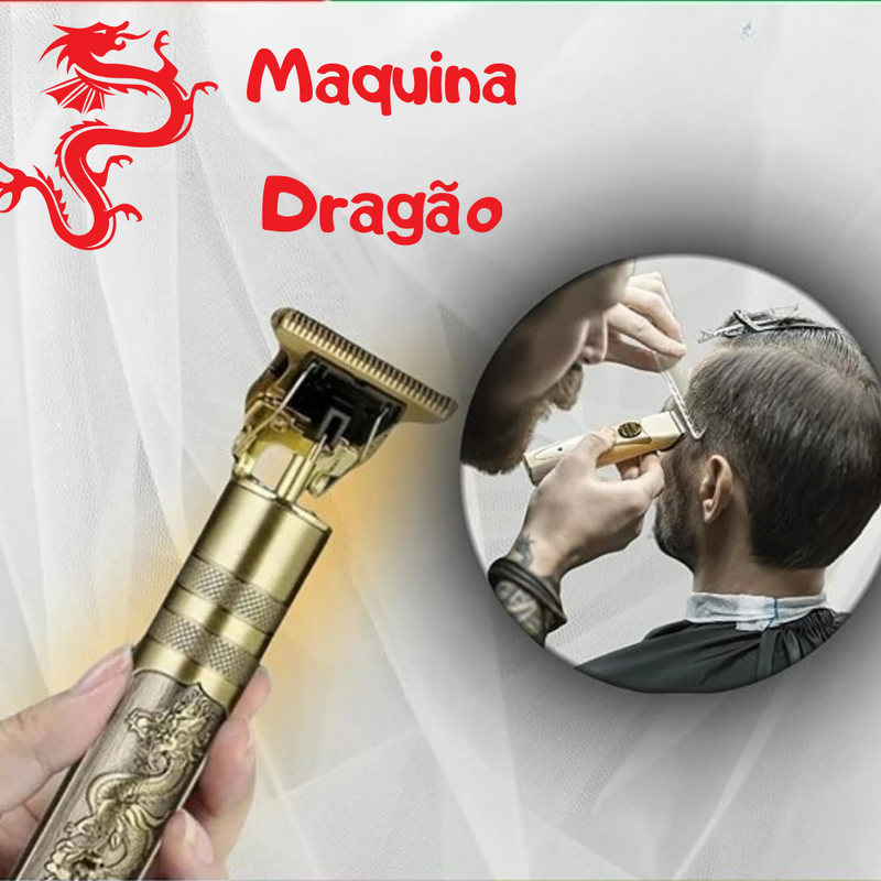 Nova Maquina de Cortar Cabelo LCD Dragão/Buda Dourada