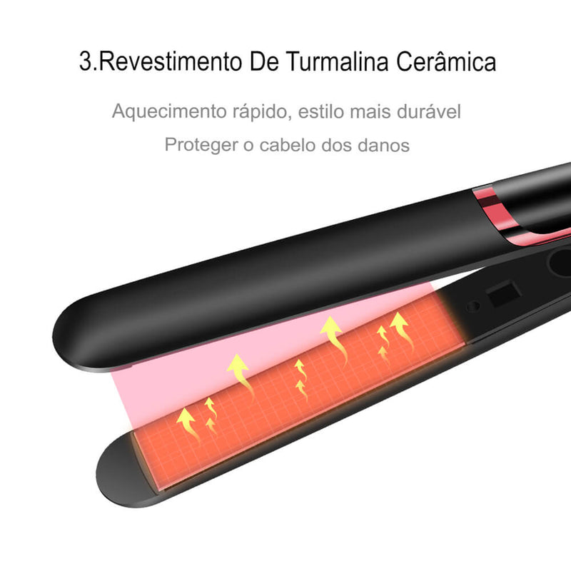 Chapinha profissional portátil, quarta engrenagem, alisador de cabelo de cerâmica e modelador de cachos 2 em 1, dispositivo alisador de cabelo