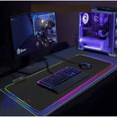 Mouse PAD Gamer LED RGB 7 Cores Tamanho Grande 80x30cm USB