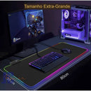Mouse PAD Gamer LED RGB 7 Cores Tamanho Grande 80x30cm USB