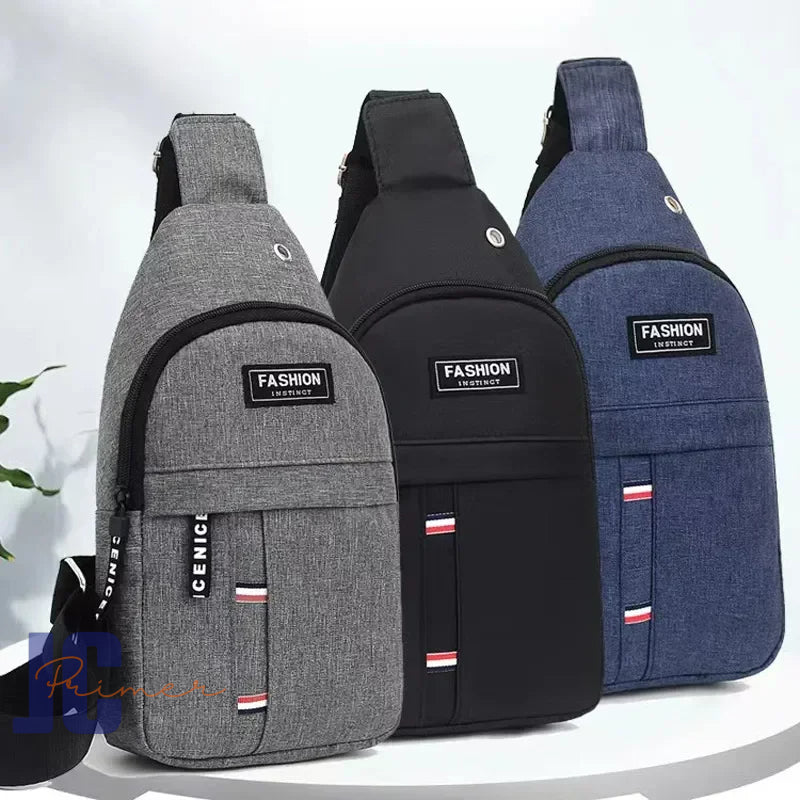 Bolsa tiracolo impermeável de um ombro para homens, simples mensageiro, bolsa de peito de nylon.