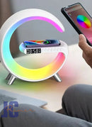 Caixa De Som Bluetooth G Speaker Luminária Bluetooth Inteligente Carregador Sem Fio 3 em 1 Alarme Luz RGB Smart Station