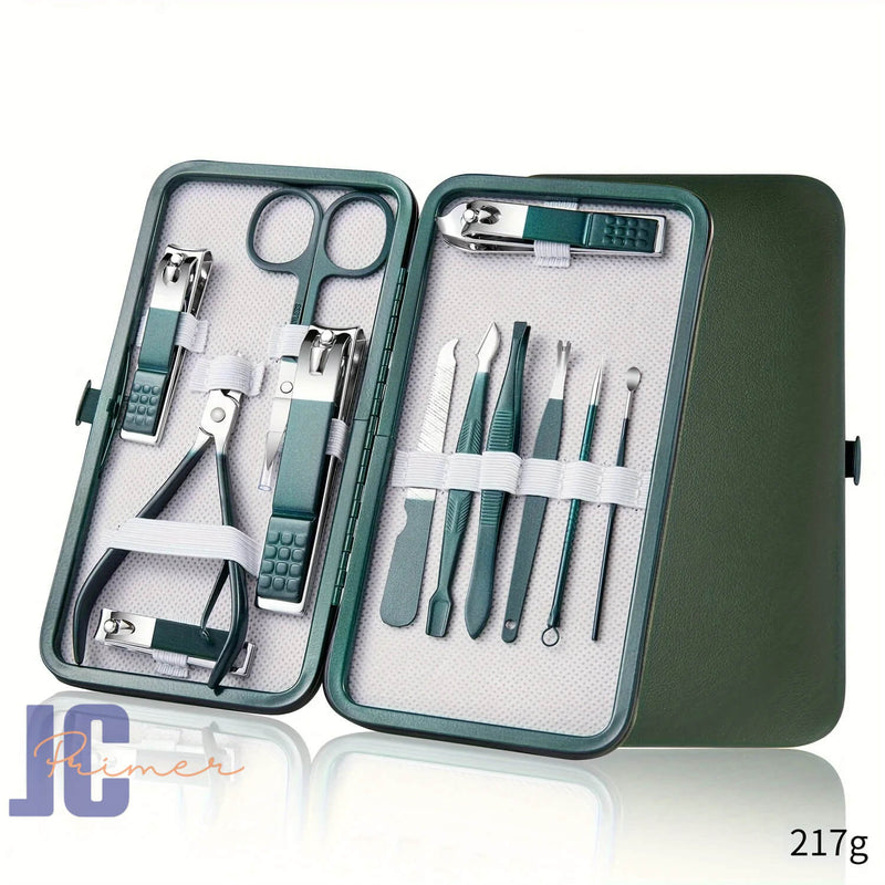 Kit profissional de cuidados com as unhas de 7 a 18 peças, conjunto de manicure e pedicure em aço inoxidável com estojo de viagem para cuidados pessoais em qualquer lugar