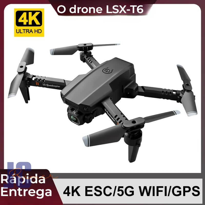 Drone LS-XT6,Drone de controle remoto lente dupla 4k fotografia aérea quatro eixos aeronave longa resistência alta definição dobrável