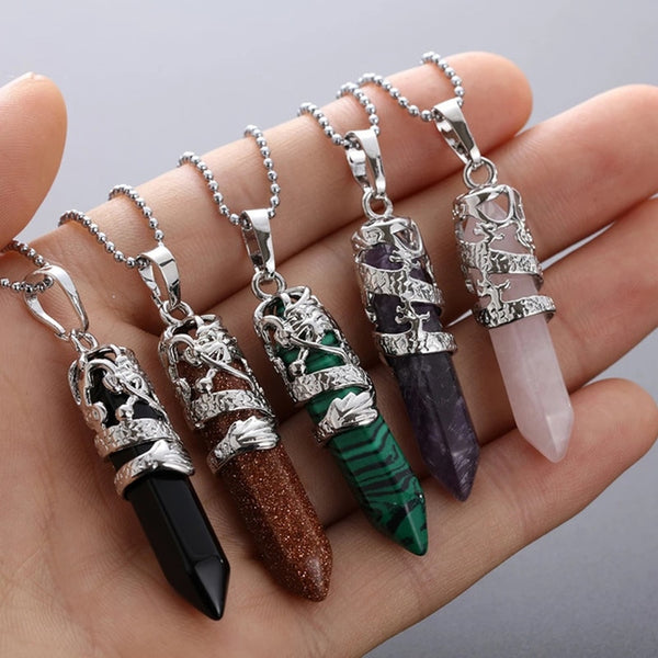 Colar de dragão fashion colares de quartzo cristal natural.